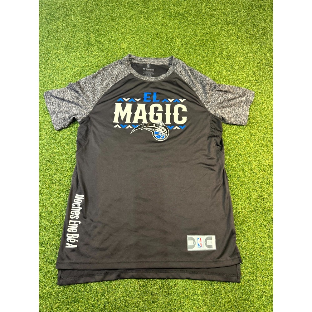 Fanatics Orlando Magic El‎ Magic NBA Jersey Mens Large Black Gray Raglan Sleeve